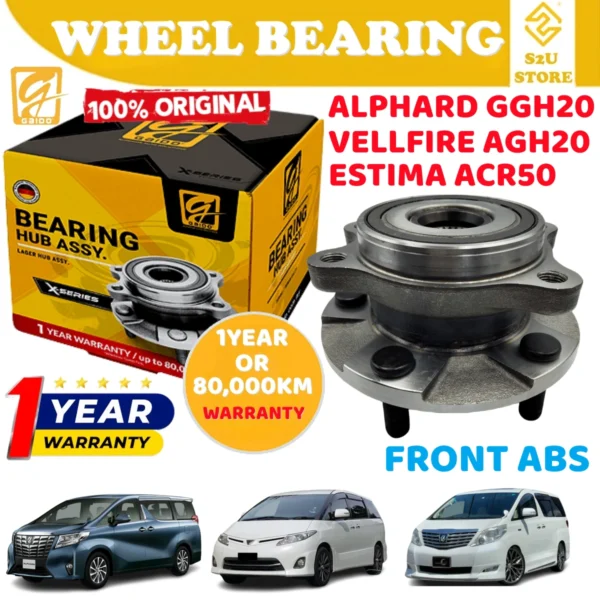 Gaido Front Wheel Bearing Hub Toyota Alphard GGH20 Vellfire AGH20 Estima ACR50 Depan Bearin Tayar Kereta