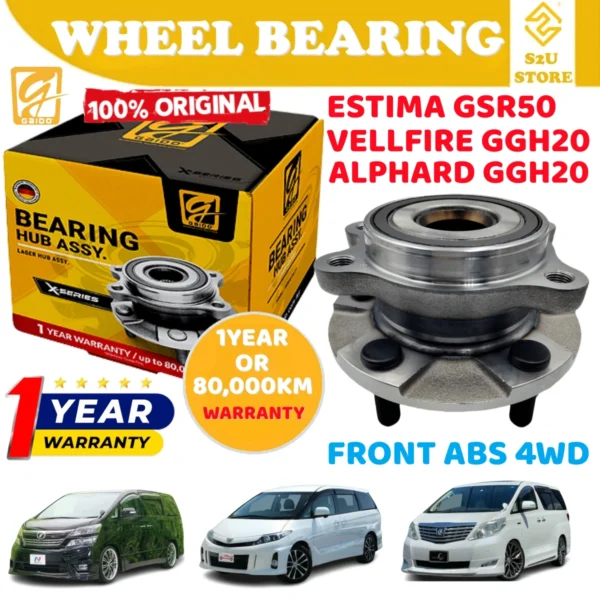Gaido Front Wheel Bearing Hub Toyota Estima GSR50 Vellfire Alphard Depan Bearin Tayar Kereta