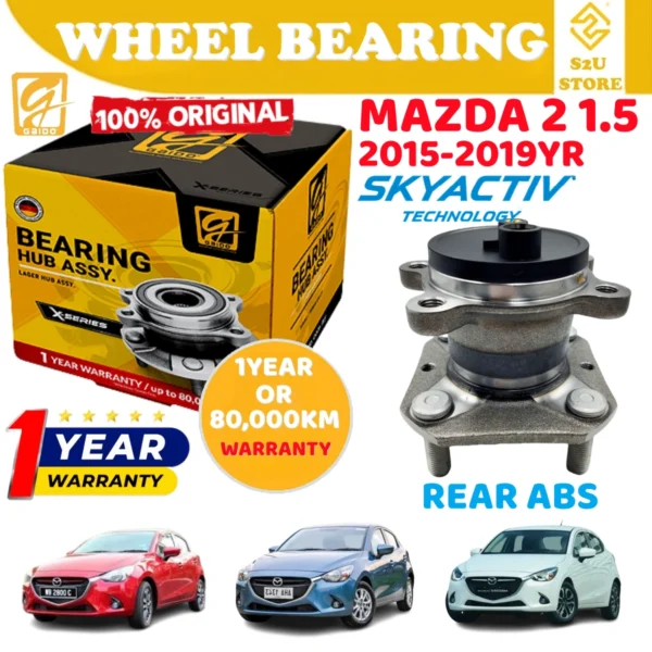 aido Rear Wheel Bearing Hub Mazda 2 1.5 Skyactiv 2015-2015YR Belakang Bearin Tayar Kereta